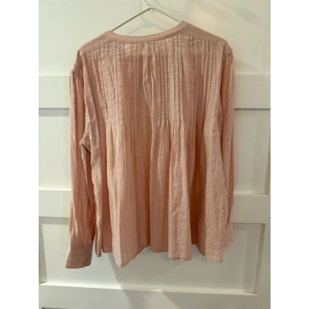 Anthropologie Calson Romy Light Pink Button-Front Blouse